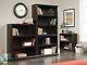 3 Piece Library Set Black Finish Bookshelves And Bookcases Home Furniture