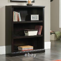 3 Piece Library Set Black Finish Bookshelves and Bookcases Home Furniture