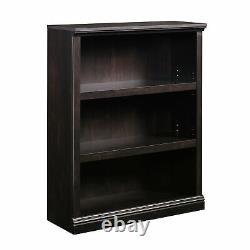 3 Piece Library Set Black Finish Bookshelves and Bookcases Home Furniture