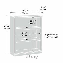 3 Piece Library Set Black Finish Bookshelves and Bookcases Home Furniture