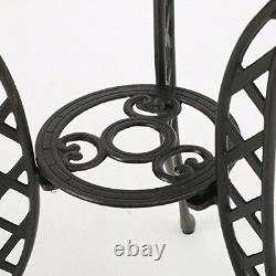 3-Piece Outdoor Metal Bistro Set, Lattice Pattern withBlack Finish, Heavy, Sturdy