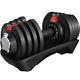 40lb Adjustable Dumbbell Set Anti-slip Handles, Storage Tray, Black Finish