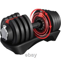 40lb Adjustable Dumbbell Set Anti-Slip Handles, Storage Tray, Black Finish