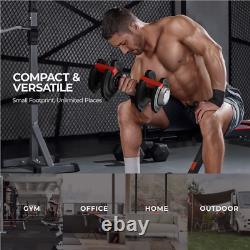 40lb Adjustable Dumbbell Set Anti-Slip Handles, Storage Tray, Black Finish