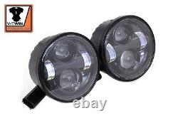 4-1/2 LED Headlamp Unit Set TC-88 Dyna Fat Bob FXDF 2008-UP Black Finish