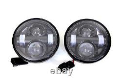 4-1/2 LED Headlamp Unit Set TC-88 Dyna Fat Bob FXDF 2008-UP Black Finish