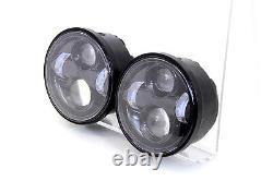 4-1/2 LED Headlamp Unit Set TC-88 Dyna Fat Bob FXDF 2008-UP Black Finish