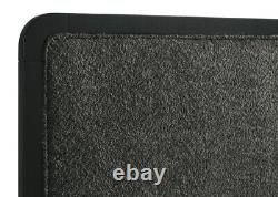 4 Pc Black Finish Grey Fabric Upholstered Bed Ns Dresser Bedroom Furniture Set