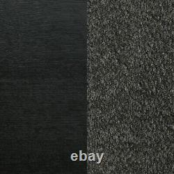 4 Pc Black Finish Grey Fabric Upholstered Bed Ns Dresser Bedroom Furniture Set