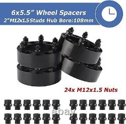 4-Piece 2-Inch Wheel Spacers Set for Tacoma 4Runner & FJ Cruiser Black Finish