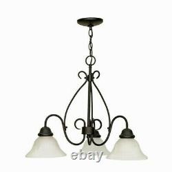 4-Piece Castillo Kitchen Chandelier / Pendant Light set with Textured Black Finish