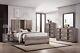 5pc Beautiful Master Bedroom Suite In Gray/black Finish King Sleek Bed Set