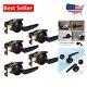 5-pack Universal Door Lever Handle Set Matte Black Finish With Locking Feature