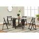 5-pc. Space-saving Dining Set 1 Table And 4 Chairs, Black Finish