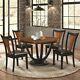 5 Pc Two Tone Amber & Black Finish Vinyl Chairs Dining Table Furniture Set