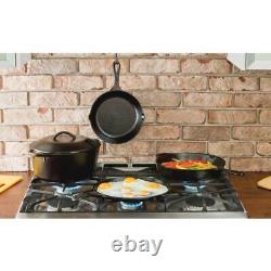 5-Pieces Cast Iron Durable Kitchenware Black Finish Lodge Round Cookware Set