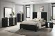 6pc Beautiful Master Bedroom Suite In Black White Finish King Sleek Bed Set