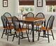 7 Pc Dining Set Chairs Black Oak Finish Table Kitchen Room Furniture Chair Sets