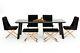 7pc Contemporary Gold Finish Stainless Steel Rosegold Dining Table Stool Set