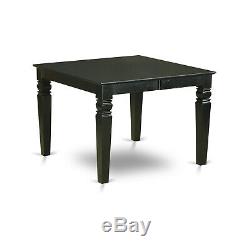 7pc Weston set rectangular dining table + 6 wood seat chairs in black finish