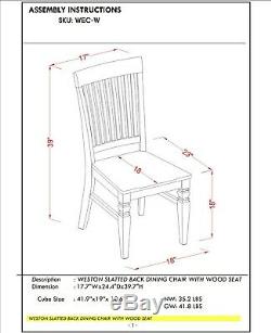 7pc Weston set rectangular dining table + 6 wood seat chairs in black finish