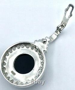 925 sterling silver Black Onyx and CZ Pendant Enhancer hand finished and set