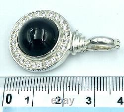 925 sterling silver Black Onyx and CZ Pendant Enhancer hand finished and set