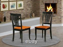 9pc dining set Parfait square table + 8 Avon wood chairs in cherry black finish