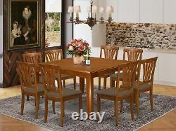 9pc dining set Parfait square table + 8 Avon wood chairs in cherry black finish
