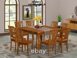 9pc dining set Parfait square table + 8 Avon wood chairs in cherry black finish