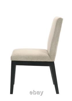 ACME Froja Side Chair (Set-2), Beige Fabric & Black Finish DN01803