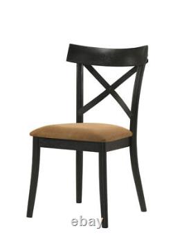 ACME Hillary Side Chair(Set-2), Brown Leathaire & Black Finish DN02306