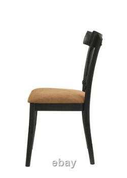 ACME Hillary Side Chair(Set-2), Brown Leathaire & Black Finish DN02306