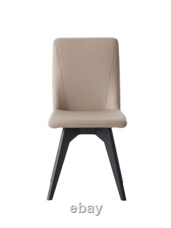 ACME Redmond Side Chair (Set-2), Khaki Leather & Black Finish DN02399