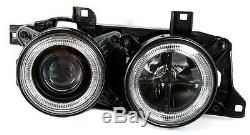 ANGEL EYES HEADLIGHTS SET for BMW 7 Series E32 5 Series BMW E34 in Black finish