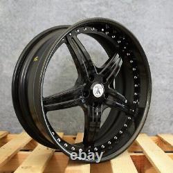 ASANTI AF144 3PC Black Custom Finish 22 5x120 Staggered Wheels Set of Rims