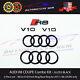 Audi R8 Emblem Black Hood Trunk Ring V10 Rear Logo Badge Coupe Spyder Combo Set