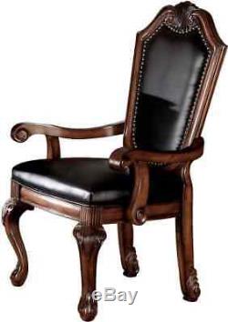Acme Chateau De Ville Set of 2 Arm Chair in Black and Cherry Finish 10039