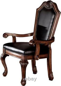 Acme Set of 2 Arm Chair in Black and Cherry Finish 10039
