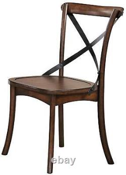 Acme Set of 2 Side Chair in Dark Oak and Black Finish 73032