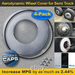 Aerodynamic Wheel Covers (Set of 4) for Aluminum Wheels - BLACK finish