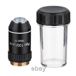 AmScope PAX-B Plan Objective Lens Set 10X 20X 40X 100X with Black Finish