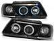Angel Eyes Halo Headlight Set For Audi A3 8l 96-00 In Black Color Finish