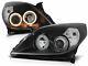 Angel Eyes Halo Headlight Set For Opel Vectra C 05-08 Clear Black Color Finish