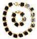 Anne Klein Modernist Geometric Enamel Matte Satin Finish Necklace Bracelet Set