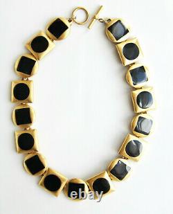 Anne Klein Modernist Geometric Enamel Matte Satin Finish Necklace Bracelet Set