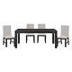 Antique Black Finish Modern 5pc Dining Set Table And 4 Upholstered Dining Chairs
