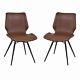 Armen Living Zurich Dining Chair In Black Metal Finish Set Of 2