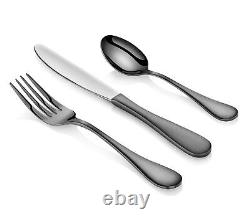 Artaste 56914 Rain 18/10 Stainless Steel Flatware 36-Piece Set Black Finished