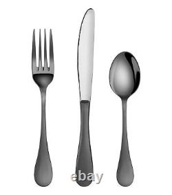 Artaste 56914 Rain 18/10 Stainless Steel Flatware 36-Piece Set Black Finished